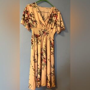 Floral Short Sleeves Maxi Dress Sz 4XL